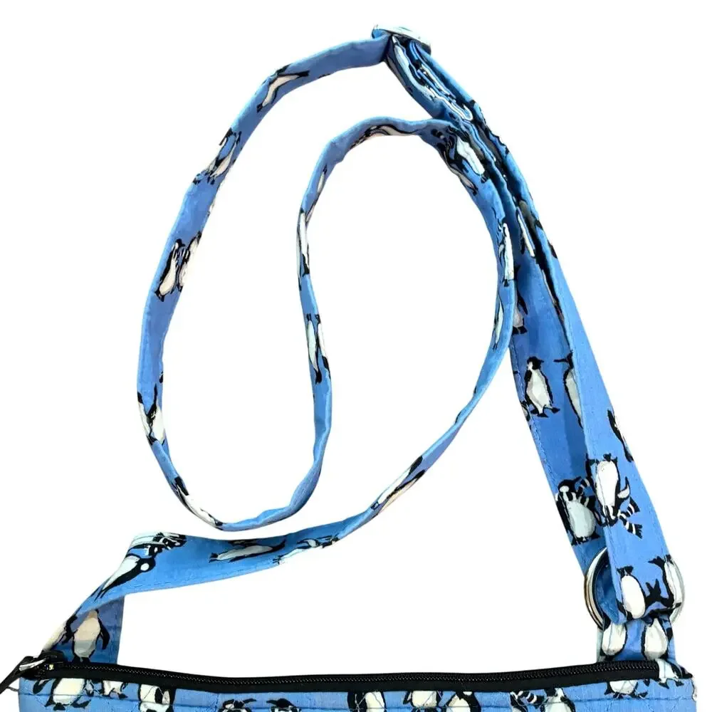 Vera Bradley Playful Penguins Light Blue Crossbody Shoulder Bag w/ Coin Holder - Picture 3 of 9
